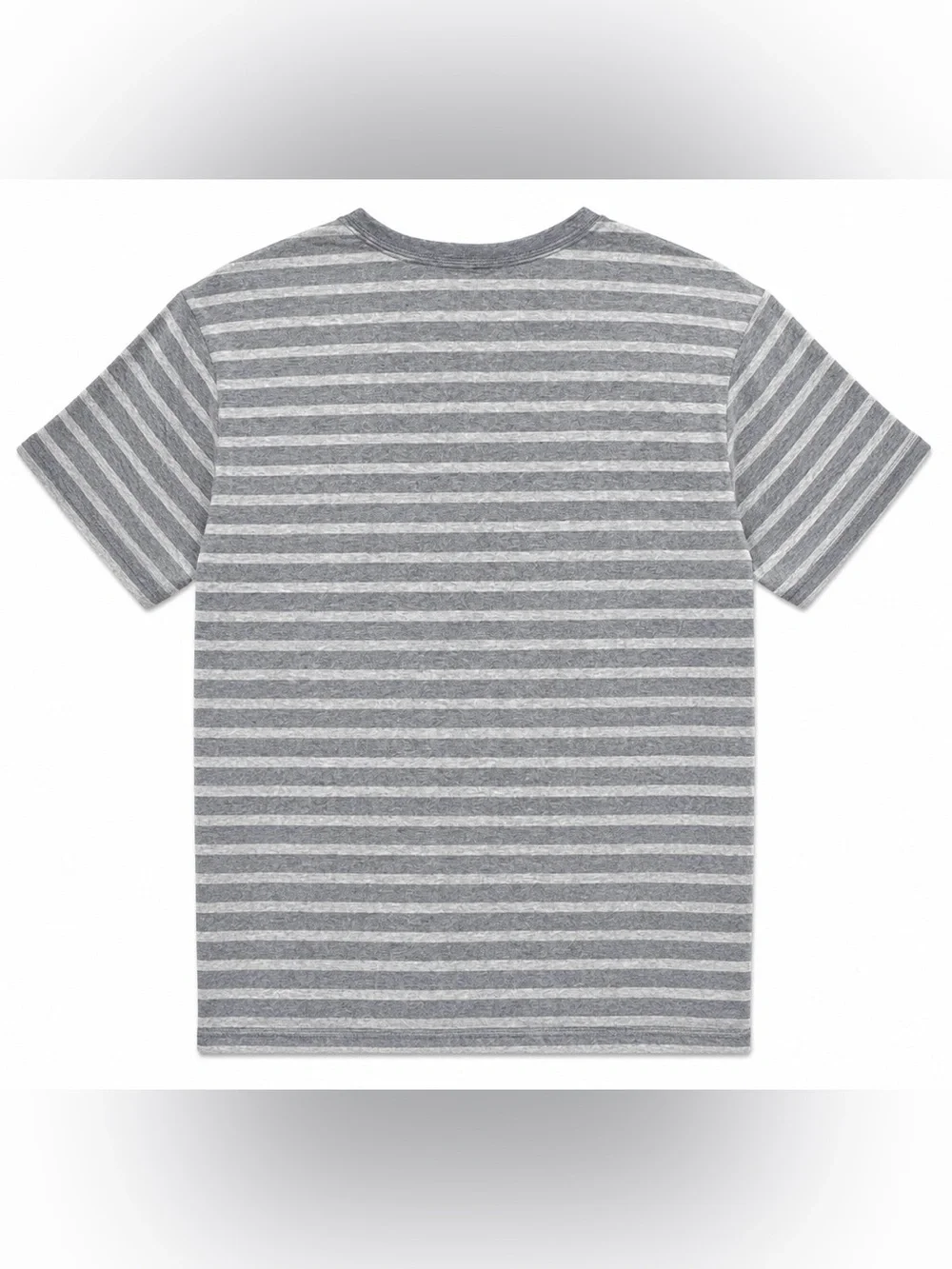Banana Republic Men's Gray and White Vintage Fit Striped Short-Sleeve Henley